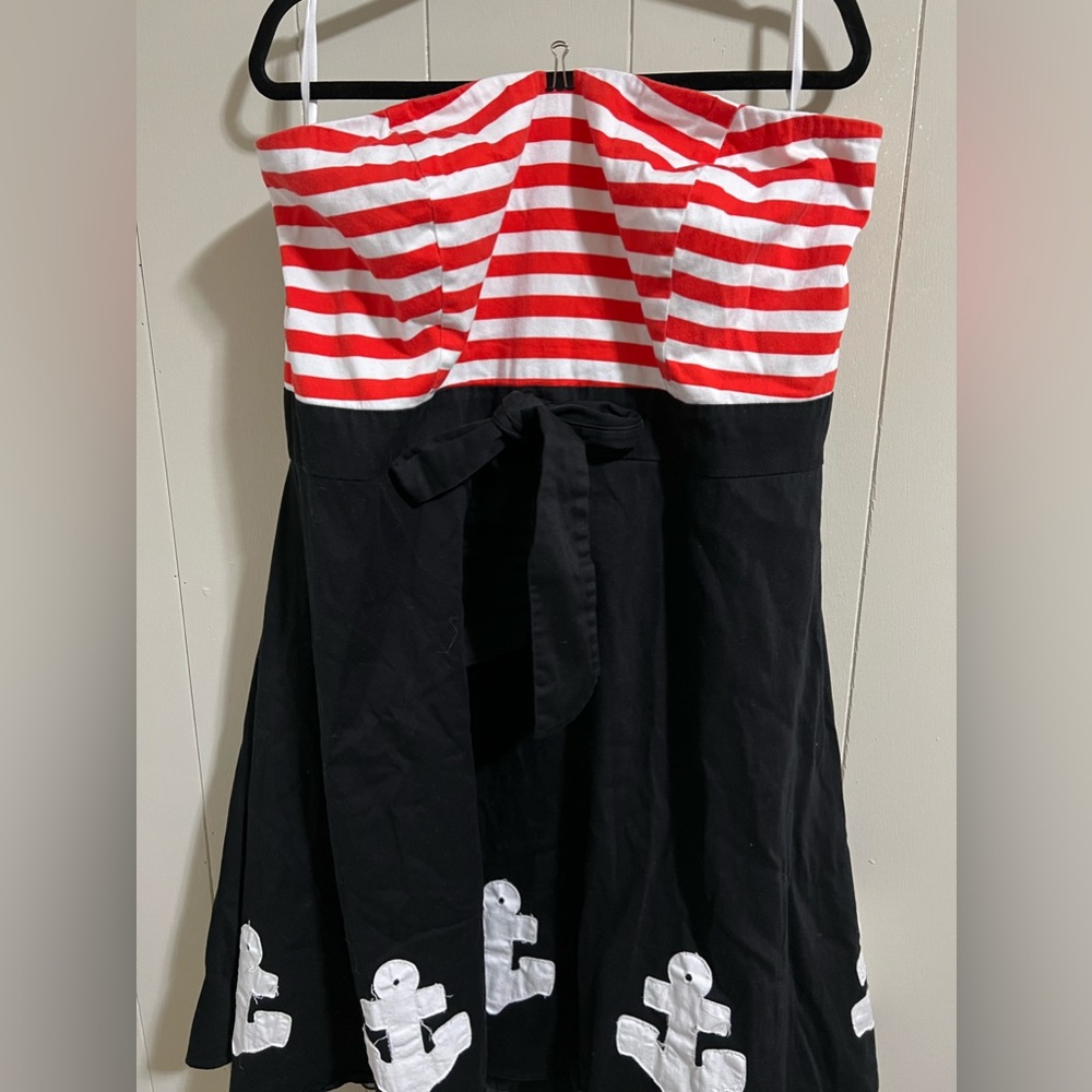 Torrid Retro Chic plus size 26 4x nautical rockabilly dress stripes and anchors - Picture 2 of 9